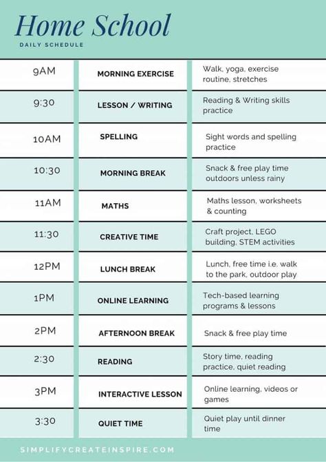 Homeschool Daily Schedule Template, Homeschool Daily Schedule, Kindergarten Schedule, Activities List, Kids Routine, Printable Schedule, School 2021, Homeschool Lesson Plans, Homeschool Routine