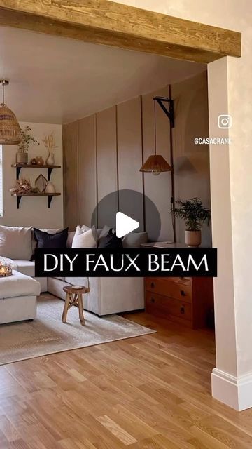 Faux Wood Beams Room Divider, Faux Wood Beam Header, Basement Support Beam Ideas, Faux Beam Room Transition, Faux Wooden Beam Doorway, Diy Fake Beam Ceiling, Beams Between Rooms, Wooden Beam Living Room, Hallway Faux Beams