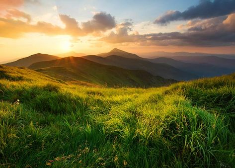 Nature Sunrise Photos, Image Film, Mountain Valley, Summer Landscape, Nature Images, Landscape Wallpaper, Mountain Landscape, Image Hd, Photo Wallpaper