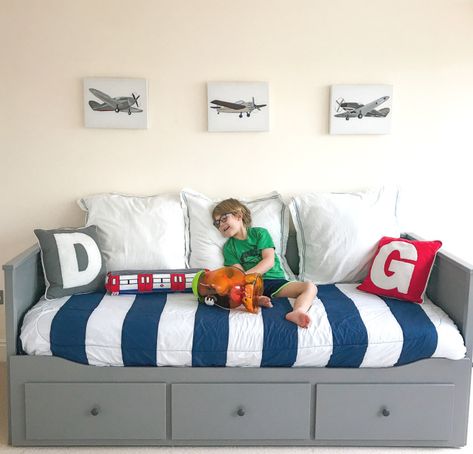 Boys’ Room + Play Room – Uptown Girl | Suburban World Boy Daybed Room Ideas, Kids Daybed Room Ideas Boys, Day Bed For Boys, Day Bed Boys Room, Boys Room Daybed, Boys Daybed Room Ideas, Daybed Boys Room, Bedroom Ideas Daybed, Boys Daybed