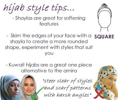 SQUARE FACES  StylishMuslimah: Styling Your Hijab To Suit Your Face Shape Square Face Glasses, Cute Hijab Styles, Sunblock For Face, Tan Girl, Hair Dressers, Islamic Life, Face Tan, Different Face Shapes, Moslem Fashion