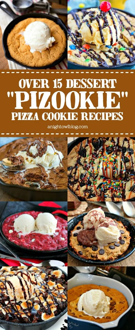 The perfect dessert for two, try one of these delicious "Pizookie" Pizza Cookie recipes! Cookie Pizza Recipe, Pizookie Recipe, Dessert Pizzas, Pizza Cookie, Dessert Pizza Recipes, Skillet Desserts, Pizza Oven Recipes, Cookie Pizza, Dessert For Two