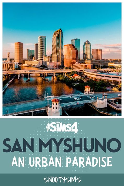 San Myshuno is an urban city and a Sims 4 world that was first introduced in the City Living game pack. With plenty of skyscrapers, modern buildings, and city lights, it represents the ideal version of modern city life. Being a Sims version of Hong Kong, Vancouver, and San Francisco, this is a world that never sleeps. If the buzzing atmosphere and fast life appeal to you, you are in the right place. Continue reading to find out more about how it feels like to live in this urban gem of a world. Sims 4 Urban Interactions, Sims 4 Cc City, Sims 4 Travel Mod, San Myshuno Builds, Sims 4 Airport, Sims 4 Worlds Mod, Sims 4 City Cc, Sims 4 Worlds, City Cc Sims 4