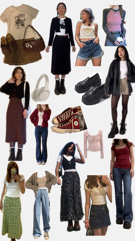 🖤🌸🧋💼🎒☕️ Dance Style Outfits, 90s Indie, Downtown Outfits, Earthy Outfits, 90s Outfit, Fashion Capsule, Fashion Attire, Indie Outfits, Really Cute Outfits