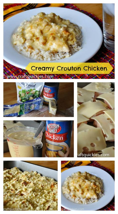 Chicken Recipes: Quick Creamy Crouton Chicken Recipe Crouton Chicken, Chicken Recipes Quick, Apricot Chicken, Chicken Main Dishes, Dinner Entrees, Recipes Quick, So Yummy, Croutons, Wordpress Website