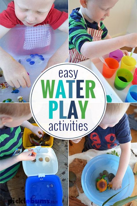 Try one of these fun and easy water play ideas, plus water table ideas and tips for keeping your sanity!   #sensoryplay #waterplay #kidsactivities #preschoolactivities Waterplay Ideas, Water Table Ideas, Water Play Ideas, Water Play Activities, Water Play For Kids, Summer Activities For Toddlers, Experiments For Preschoolers, Table Activities For Toddlers, Water Table Activities