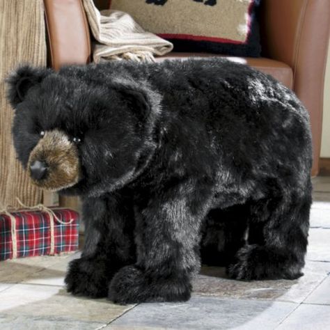 Black Bear Footrest from Through the Country Door® Black Bear Decor, Starting A Farm, Running Bear, One Happy Camper, Dream Cabin, Black Bears, Cabin Lodge, Woodland Decor, Man Cave Ideas