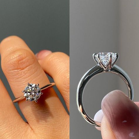 Types Of Engagement Ring Settings, Engagement Rings For Bride, 1 Carat Engagement Ring, Minimalist Accessories Jewellery, Engaged Ring, Ring Selfie, 1 Carat Engagement Rings, Cute Engagement Rings, Wedding Rings Round