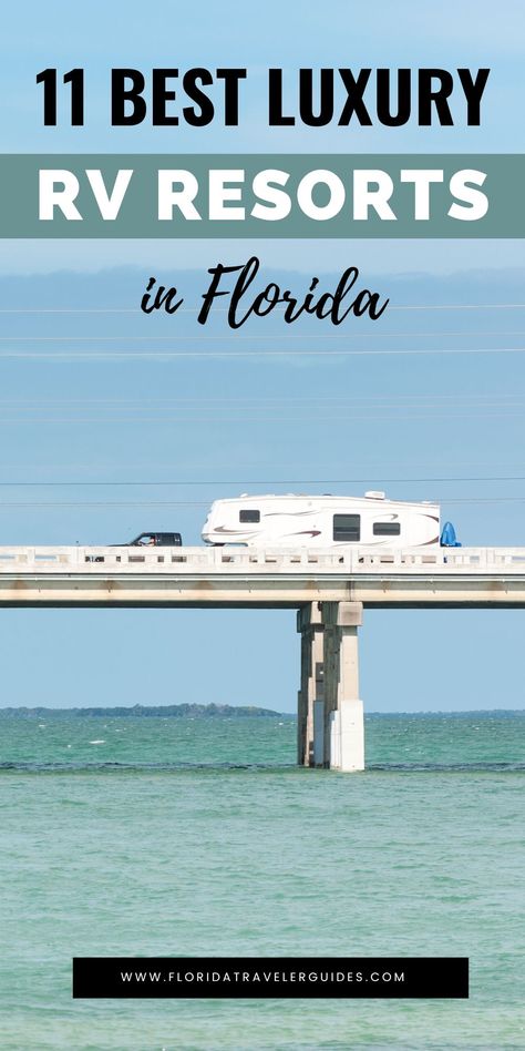 Discover the peak of luxury with our '11 Best Luxury RV Resorts in Florida'! 🚐💨 From the pristine beach resorts to tranquil havens, our guide gives you an exclusive glimpse into the finest Florida has to offer. Florida is calling...are you ready? 🌞 Learn more on the blog! Save as: rv resorts florida, rv resorts florida on the beach, best rv resorts in florida, luxury rv resorts florida Resorts In Florida, Luxury Rv Resorts, Rv Resorts, Florida Travel Guide, Venice Florida, Luxury Rv, Rv Resort, Florida Resorts, Vacation Tips