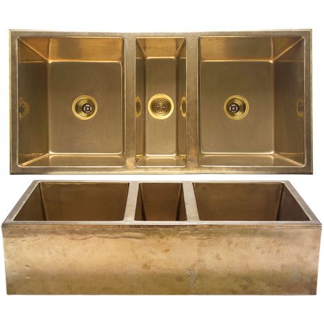 5 Kitchen Sink Ideas We Are Loving for 2020 Bronze Tiles, Brass Kitchen Sink, Rocky Mountain Hardware, Bronze Sink, Kitchen Details, Brass Kitchen, Kitchen Farmhouse, Bath Hardware, Farmhouse Sink