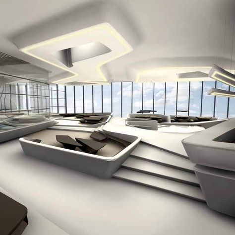 The List Of The Zaha Hadid Interior Design | Architecture Ideas Zaha Hadid Architecture Buildings, Zaha Hadid Interior Design, Scifi Interior Design, Zaha Hadid Paintings, Zaha Hadid Furniture, Cyberpunk Interior Design, High Tech Office, Table Zellige, Zaha Hadid Buildings