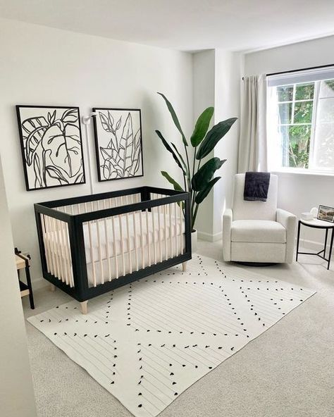 Biophilic House, Luxe Nursery, Babyletto Lolly, Pregnancy Blues, Organization Nursery, Modern Baby Room, Black Nursery, Baby Nursery Inspiration, Baby Room Themes