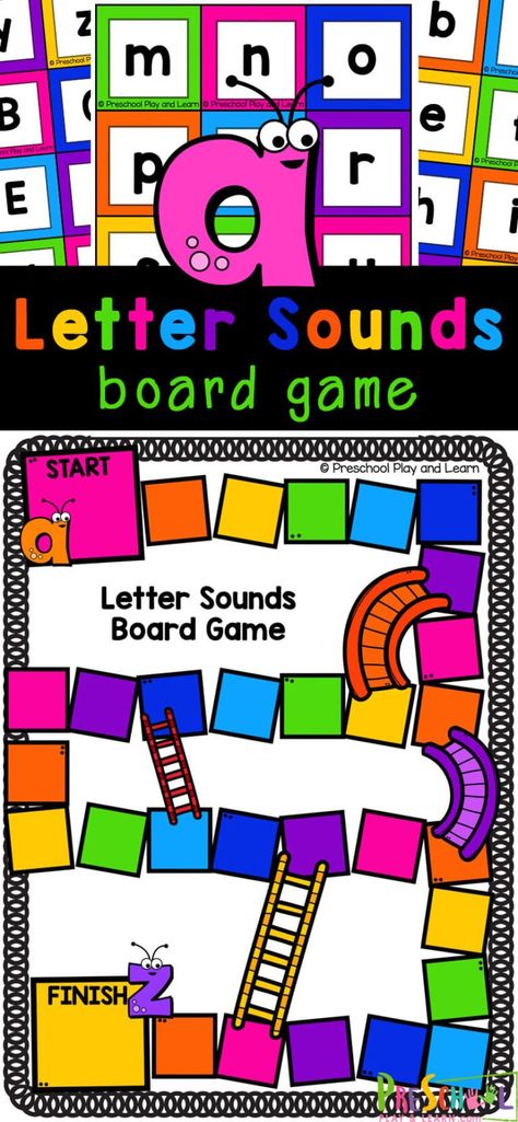 This Letter Sounds Games is a great way to work on initial sounds while playing a fun phonics game. Use this free printable beginning sounds game as part of a literacy or alphabet study or for extra work for toddler, preschool, pre-k, and kindergarten age kids. Simply print letter sounds printable and you are ready to play and learn with this hands-on phonics activity for children. Letter Id And Sound Activities, Alphabet Letters And Sounds, 4k Alphabet Activities, Games To Teach Letter Sounds, Letter Sound Review Games, Teaching Letters And Sounds Preschool, Fundations Kindergarten Free, Letter Sound Games Preschool, Games For Letter Recognition