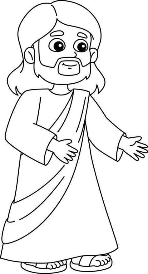 Jesus Christ Drawing Easy, How To Draw Jesus, Bible Drawing Ideas, Jesus Coloring Pages For Kids, Jesus Drawing Easy, Jesus Crafts For Kids, Christian Coloring Pages For Kids, Cartoon Jesus, Sunday School Coloring Sheets