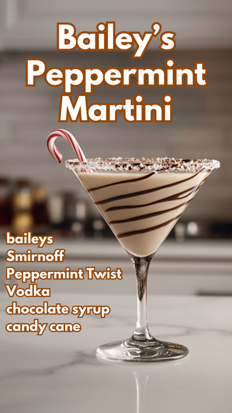 Bailey's Peppermint Twist Recipe Peppermint Vodka Martinis, Holiday Cocktails With Baileys, Chocolate Peppermint Espresso Martini, Recipes Using Irish Cream Liquor, Pepermint Vodka Cocktails, Baileys Peppermint Martini, Peppermint Patty Martini, Chocolate Peppermint Martini Recipe, Holiday Drinks Baileys