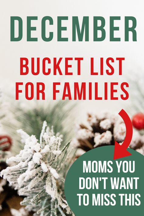 Christmas Kids Bucket List, December Family Bucket List, Christmas Break Schedule Kids, December Ideas For Kids, December Bucket List Kids, Christmas Family Bucket List, Holiday Things To Do, Christmas Morning Surprises For Kids, Christmas Bucket List For Kids