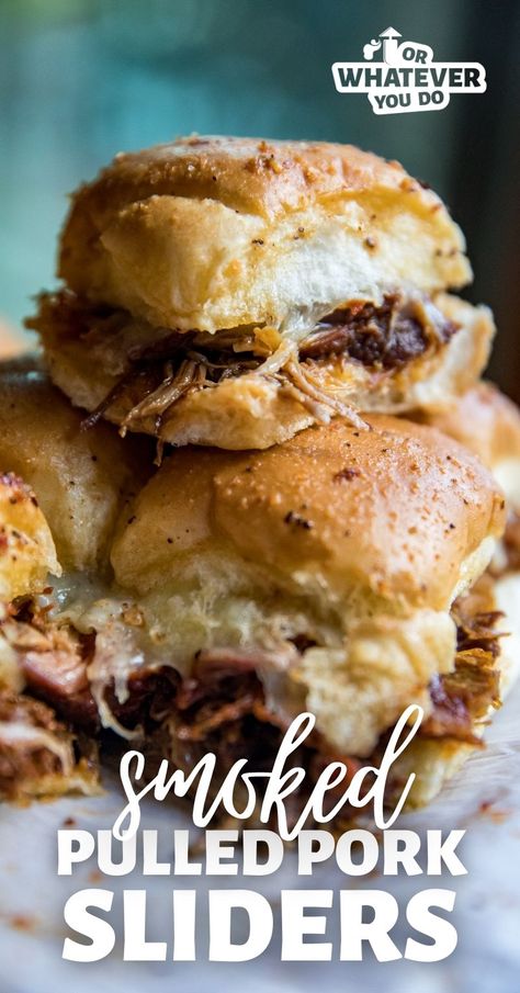 Smoked Pork Sliders, Pork Sliders Recipes, Smoked Dishes, Outdoor Cooking Recipes, Pulled Pork Sliders, Big Families, Smoked Pulled Pork, Traeger Recipes, Pork Sliders