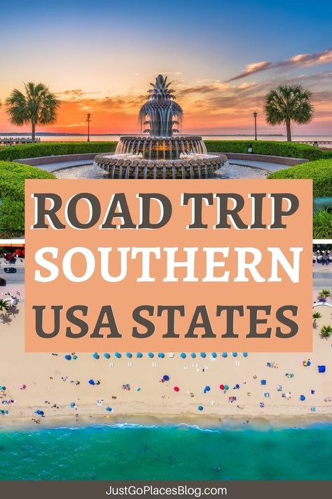 Us Road Trip Routes, Southern Road Trips, Southern Usa, Usa Road Trip, Road Trip Ideas, Southern Travel, Trip Destinations, Southern States, Road Trip Routes