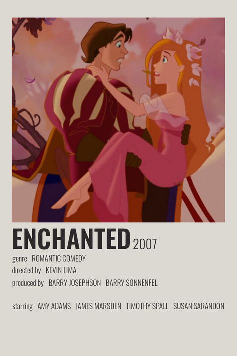 Enchanted Romantic Animation Movies, Enchanted Polaroid Poster, Enchanted Disney Movie, Animation Movies To Watch, Animated Movies To Watch, Enchanted Animation, Enchanted Movie, Old Disney Movies, Animated Movie Posters