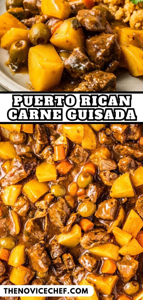 Carne Guisada In Crockpot, Beef Guiso Recipe Mexican, Puerto Rican Goat Stew Recipe, Puerto Rican Skirt Steak Recipes, Spanish Beef Tips Recipe, Puerto Rican Guisado, Spanish Stewed Beef, Puerto Rican Beef Stew Crockpot, Bistec Guisado Puerto Rican