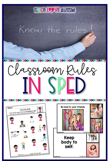 Clear rules are essential in the special education classroom. Rules help #SpecialEducation students understand classroom boundaries if they clearly state what students can or can't do. Rules need to be thoroughly explained in order for them to be successful, and using visuals can help in spec ed connect the words to meaning. Read on for some great resources that can help create a successful classroom management plan. #ClassroomManagement Teaching Rules, Classroom Management Plan, Classroom Rules Poster, Teaching Life Skills, Classroom Management Tool, Special Education Elementary, Teaching Special Education, Life Skills Special Education, Classroom Behavior