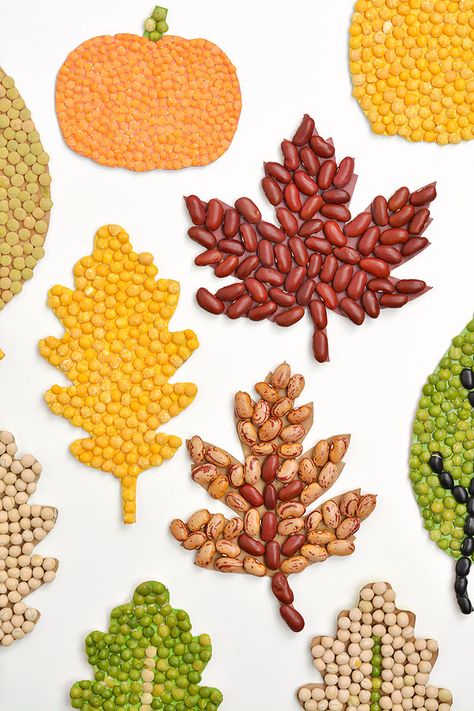 Bean Art, Fun Fall Crafts, Fun Indoor Activities, Fall Arts And Crafts, Fall Art Projects, Pet Tips, Easy Fall Crafts, Fall Crafts For Kids, Autumn Crafts