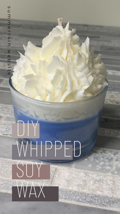 Learn how to Whip Candle Wax to make a Whipped Candle Frosting. Whipping candle wax is a great way to take your candles to the next level. It takes a little bit of practice to get comfortable with the process, but you will be whipping up your own creations in no time at all! Whipping soy wax can be messy! It is not difficult at all, it just can get a bit messy. Fake Candles Diy, Candle Frosting, Diy Herb Candles, Whipped Wax Candles, Whipped Candle, Homemade Candle Recipes, Wax Melts Recipes, Candle Scents Recipes, Candle Making Recipes