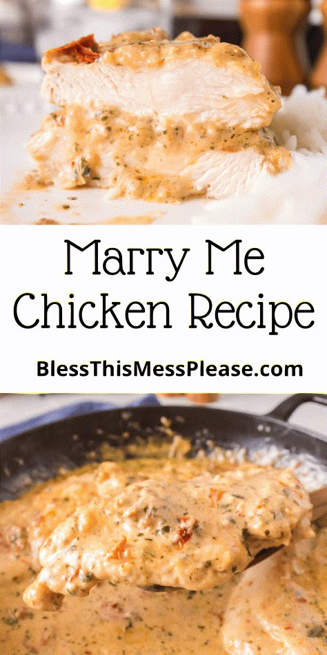 Chicken Heavy Cream Recipes, Chicken Marry Me, Creamy Chicken Breast Recipes, Dinner Ideas Party, Chicken Recipes With Cream Cheese, Chicken Sauces, Creamy Sauce For Chicken, Chicken Scampi Recipe, Cream Chicken Recipes