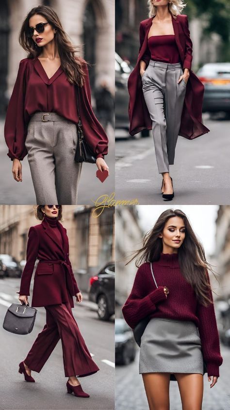 Outfit Pantalon Vino, Outfit Street, Neue Outfits, Trendy Fall Outfits, Autumn Style, Business Outfit, Fashion Mistakes, Looks Chic, Grey Pants