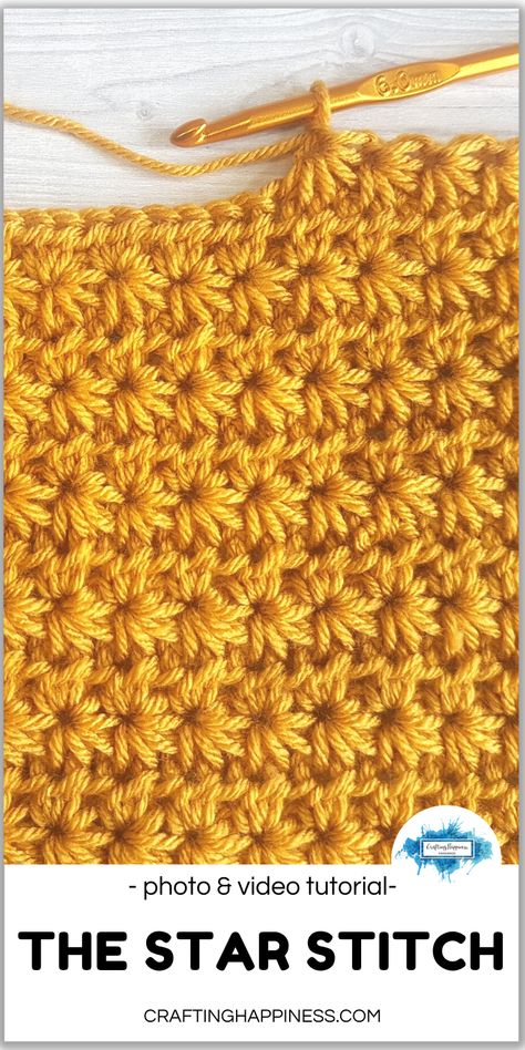 Star Stitch Crochet, Projek Mengait, Crochet Star Stitch, Hook Crochet, Crochet Stitches For Blankets, Easy Crochet Stitches, Crochet Stars, Crochet Stitches Video, Crochet Stitches For Beginners