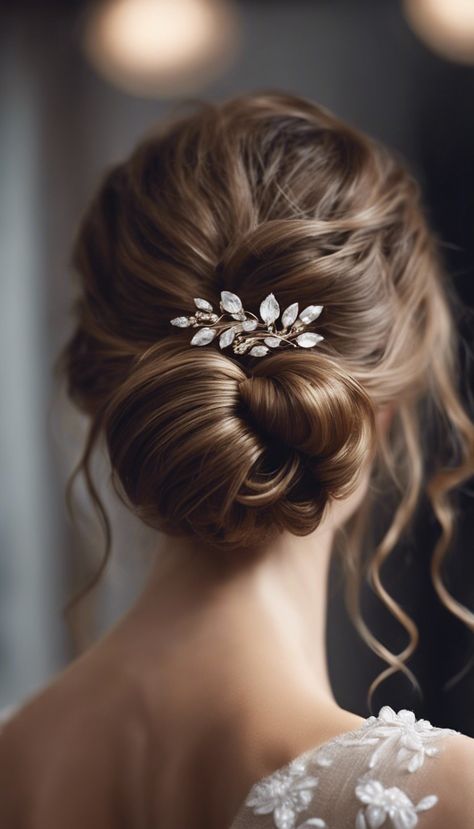 27+ Messy Bun Hairstyles For Wedding » Hairstylester Messy Bun Hairstyles For Wedding, Messy Hair Buns, Buns Ideas, Bun Hairstyles For Wedding, Messy Bun Wedding, Fancy Updos, Messy Bun Updo, Intricate Hairstyles, Wedding Bun