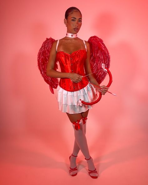 Halloween + Cupid = Perfect Match ❤️ TOMORROW 6 BST - Subtropic Halloween. #cupid #halloween #halloweencostume #halloweeninspo #cupidcostume #halloweenoutfit Halloween Costume Black Women, Costume Black Women, Cupid Halloween Costume, Cupid Halloween, Cupid Costume, Halloween Costume Black, Halloween Inspo, Women Hairstyles, Halloween Outfits