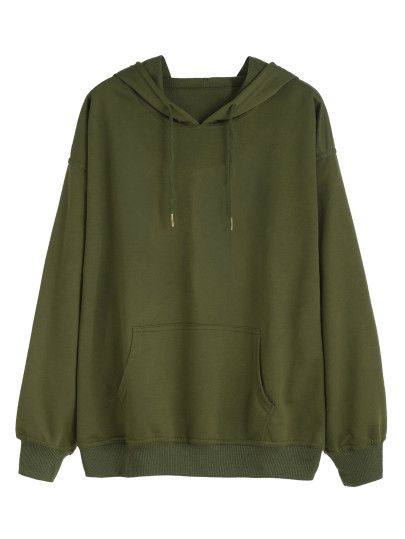 Shop Army Green Drawstring Pocket Hooded Sweatshirt online. SheIn offers Army Green Drawstring Pocket Hooded Sweatshirt & more to fit your fashionable needs. Army Green Hoodie, Military Green Shirt, Olive Hoodie, Olive Green Hoodie, Cut Up Shirts, Green Long Sleeve Shirt, Green Pullover, Army Green Jacket, Matching Couple Shirts