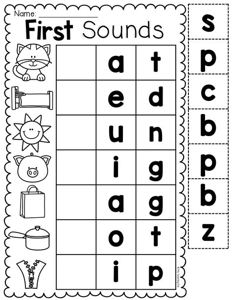 Kindergarten Beginning Sounds and CVC Words Worksheets Kindergarten Worksheets Language Arts, Preschool Literacy Worksheets, English For Preschoolers Activities, Teaching Letters And Sounds Kindergarten, Kindergarten Ela Worksheets, Literacy Kindergarten Activities, Spelling Activities For Kindergarten, 3 Letter Words Worksheets, Language And Literacy Activity Preschool