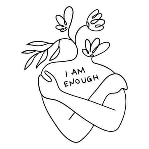 Positivity Drawings, Positivity Tattoo, Enough Is Enough Quotes, Image Positive, Body Positive Quotes, Self Love Tattoo, Body Positivity Art, Love Body, Sigil Tattoo