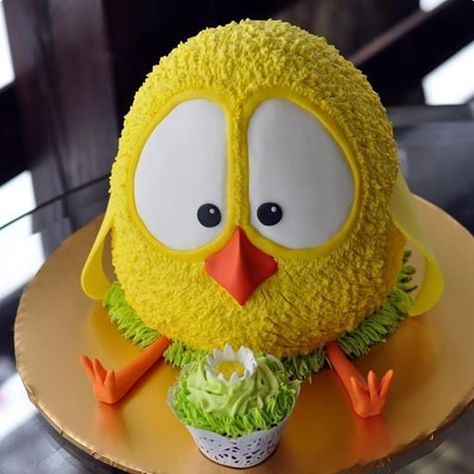 Happy Birthday Little Brother, Easter Cupcakes Easy, Chicken Cake, Cake Name, Animal Cakes, Happy Birthday Brother, Gateaux Cake, Crazy Cakes, Easter Cupcakes