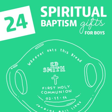 24 Spiritual Baptism Gifts for Boys- give them one of these unique and special… Baptism Gift Ideas, Baptism Gifts For Boys, Godparent Gifts, Unique Gifts For Men, God Parents, First Holy Communion, Baptism Gifts, Holy Communion, Gifts For Men