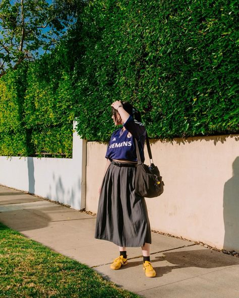 ⚽️🥅🏟️🏆 #ootd #realmadrid my skirt and my messenger bag is from @yesstyle @yesstyleinfluencers click the link in my bio and use my discount code CATSTEPHEENS to save on your next purchase 👟⚽️ #fujifilmx100v Outfit With Messenger Bag, Messenger Bag Outfit, Bag Outfit, Canvas Messenger Bag, Bags Aesthetic, The Nines, Discount Code, Cloth Bags, Click The Link