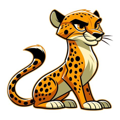 Cheetah Vector, Cartoon Cheetah, Cheetah Cartoon, Cheetah Character, Cheetah Art, Animal Cartoons, Premium Vector Cartoon, Book Reference, Bull Painting