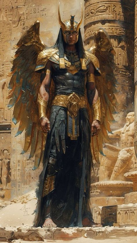 ♔ Mythologie Égyptienne Egyptian Aesthetic, African Superhero, Egyptian Warrior, Starověký Egypt, Egypt Concept Art, Code Lyoko, Rpg Maps, Air Plane, Egypt Art