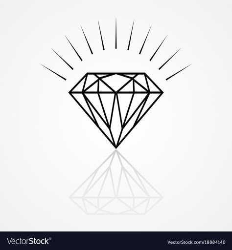 Diamond Sketch, Eye Tattoo Design, Diamond Tattoo Designs, Line Drawing Tattoos, Diamond Tattoo, Catrina Tattoo, Diamond Outline, Diamond Vector, Diamond Tattoos