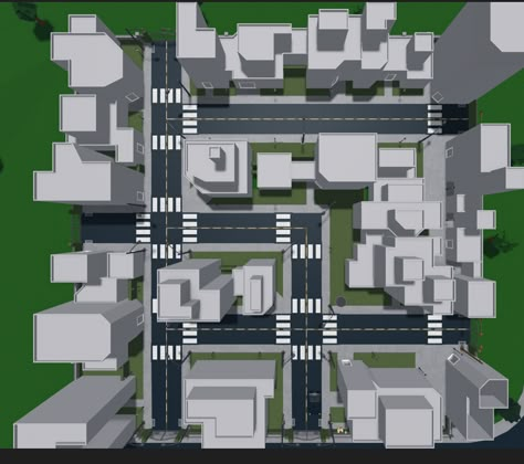 Bloxburg Town Layout Small Plot, Town Layouts, Bloxburg Nyc, City Bloxburg, Bloxburg City Ideas, Bloxburg Town Ideas, Town Layout, Bloxburg Cottage, Bloxburg City