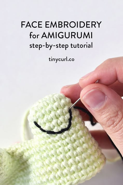 Amigurumi Embroidery Face, Amigurumi Face, Amigurumi Faces, Amigurumi Embroidery, Amigurumi Tips, Expressive Faces, Face Embroidery, Amigurumi For Beginners, Crochet Hack