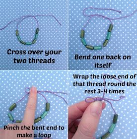 Tie A Bracelet, Sliding Knot Tutorial, Adjustable Bracelet Diy, Slip Knot Bracelets, Sliding Knot Bracelet, Making Bracelets With Beads, Knots Diy, Bracelets Handmade Diy, Making Bracelets