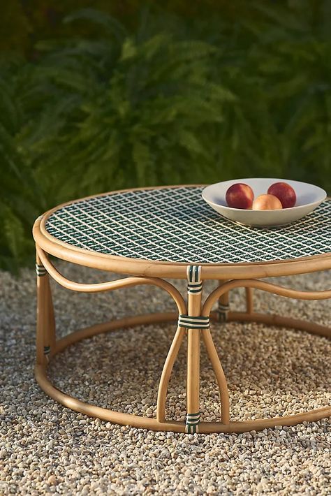 Patio & Outdoor Furniture | Anthropologie Bistro Chairs Outdoor, Outdoor Swivel Chair, Ceramic Stool, Outdoor Coffee Table, Rattan Coffee Table, Teak Armchair, Outdoor Seat Cushions, Unique Coffee Table, Outdoor Side Table