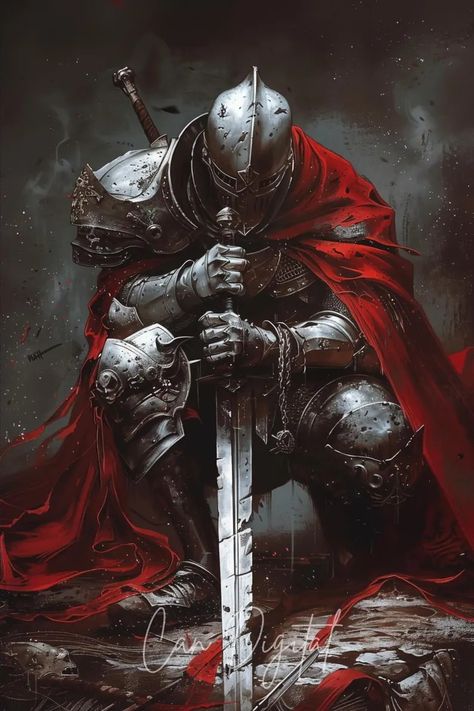 Medieval Knight Print Gothic Dark Fantasy Medieval Castle Knight Poster Gothic Wall Decor M5 - Etsy Türkiye Fantasy Fighter, Knight Tattoo, Crusader Knight, Heroic Fantasy, Knight Art, Knight Armor, Medieval Knight, Fantasy Armor, Armor Concept