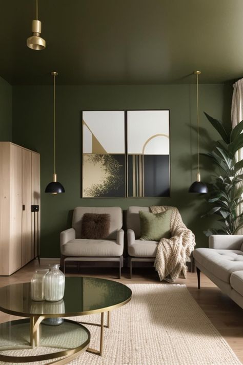 Rainy Day Home Inspiration | Kelly in the City | Lifetsyle Blog Green Furniture Living Room, Brown Couch Decor, Earth Tone Living Room, Green Living Room Decor, Gold Living Room Decor, Green Living Room, Gold Living, Gold Living Room, Glam Living Room