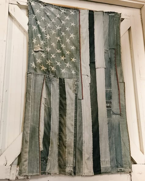 Textile Experimentation, Denim Art, Fashion Collage, American Pride, July 4, Hard Working, Vintage Denim, American Vintage, American Flag