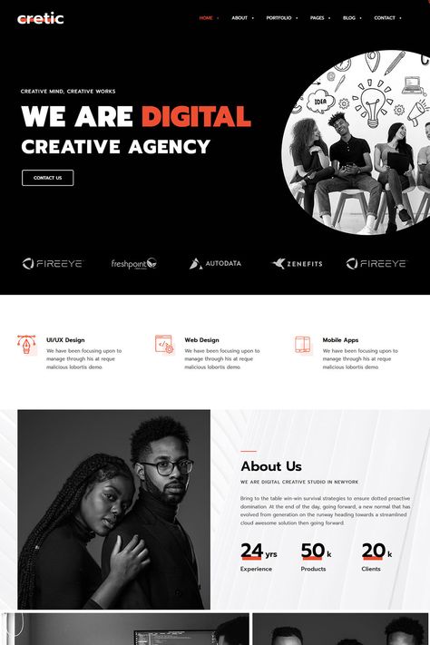 Cretic – is a Creative Agency WordPress Theme. This theme fits for any #creative #agencies, #designers, #digital agency, #freelancers, #developers, ecommerce, designer, web designer, developers, business, services, #marketing, #Construction, #startup, #blog, #magazine, #portfolio, #photography, #architect, #corporate, #event, #artist or any creative people and also can be used for any kind of #Business or #Personal #Websites. Digital Marketing Portfolio Website Design, Media Company Website Design, Production Company Website Design, Marketing Agency Portfolio Design, Digital Agency Website Design Wordpress, Website Design For Digital Marketing Agency, Creative Design Agency Website, Brand Agency Website, Corporate Web Design Business Website