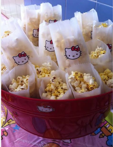 Hello Kitty Popcorn, Hello Kitty Pinata, Hello Kitty Party Favors, Sanrio Party, Hello Kitty Birthday Theme, Hello Kitty Invitations, Hello Kitty Theme Party, Kitty Birthday Party, Kids Party Ideas